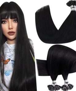 100 Ciocche Cheratina 1 gr 70 Cm Nero 1 - Extension Capelli Veri