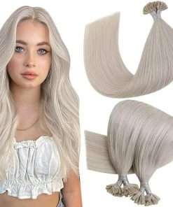 100 Ciocche Cheratina 1 gr 70 Cm Biondo Platino 60 - Extension Capelli Veri