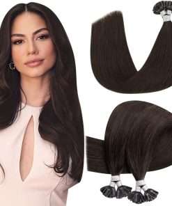 100 Ciocche Cheratina 1 gr 70 Cm Castano Scuro 2 - Extension Capelli Veri