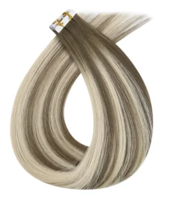 20 Fasce Biadesive 55 Cm Balayage 7/7/ghiaccio - Extension Capelli Veri